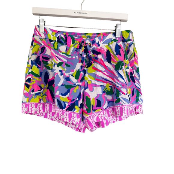 Lilly Pulitzer women's Katia Shorts Havin a Blast Size small Rayon Colorful Pink - Picture 2 of 8